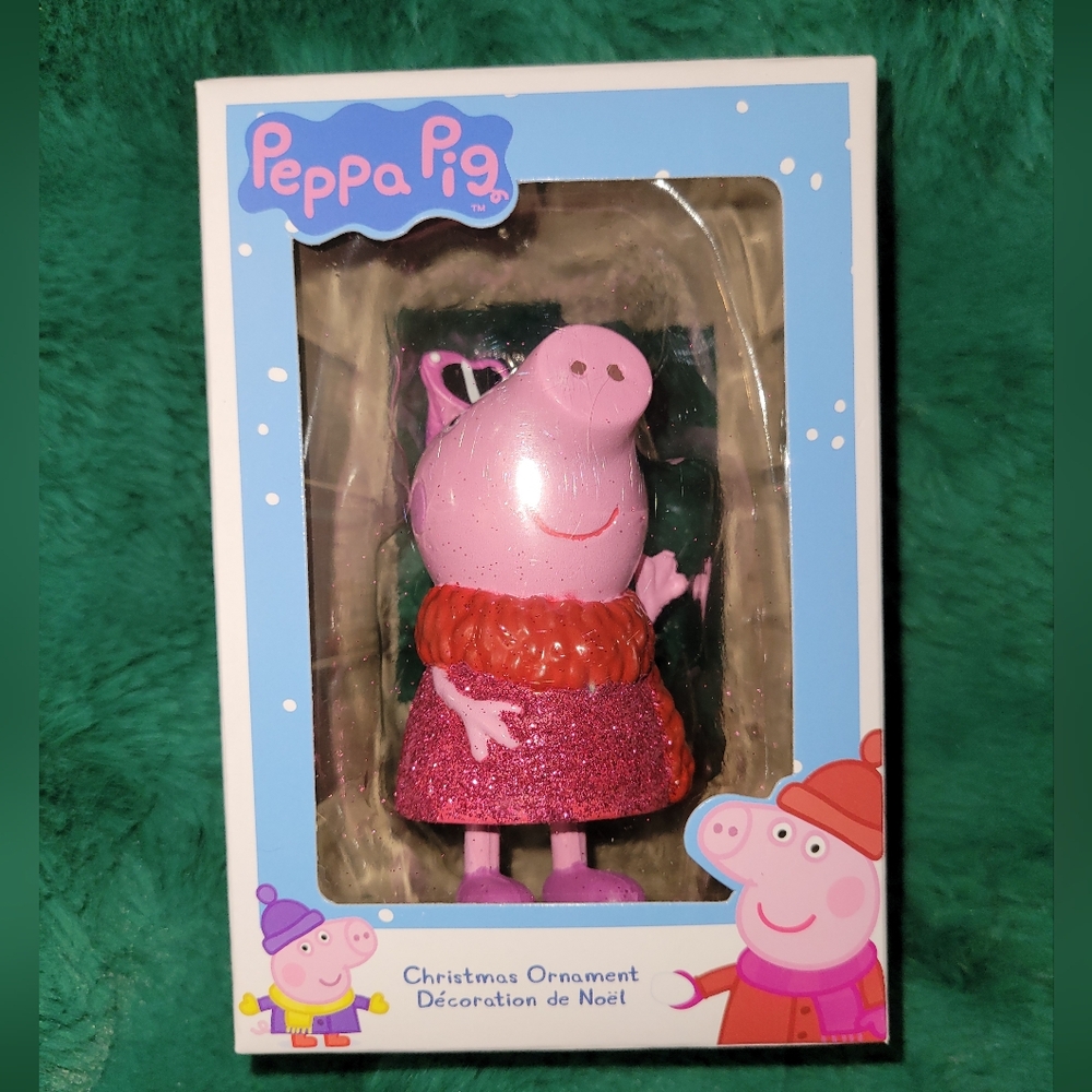 🆕️ Kurt S Adler Peppa Pig Red Sparkly Dress  Christmas Tree Holiday Ornament 🎄